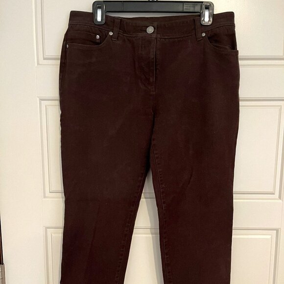 Chico's So Slimming Brown Jeans Size 2 Short Straight Leg Brown High Rise Jeans - Picture 2 of 9